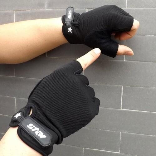 Running Gloves Half Finger Nylon Motorcycle Bike Bicycle Riding Cycling Sports Gloves Weightlifting Gloves Exercise Training