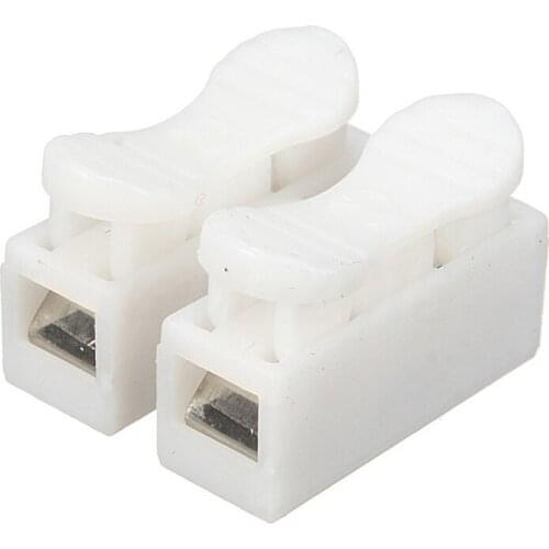 100Pcs Plastic 2 Pin Push Quick Cable Connector Wiring Terminal 10A 250V