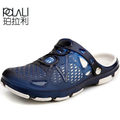 POLALI Mens Aqua Shoes 2020 Crocks New Breathable Men Beach Sneaker Shoes Beach Fishing Water Holes Outdoor Summer Sandals