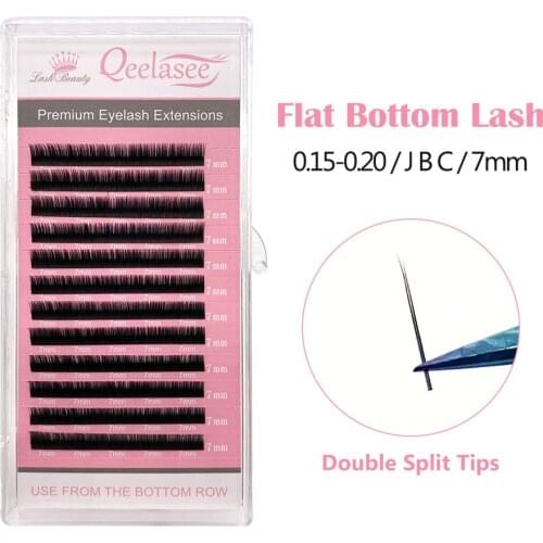Qeelasee 7mm Flat Ellipse Eyelashes Bottom Lashes Under Eyelash Extensions Short Lashes Eyebrow Lashes Makeup Maquillaje Cilios