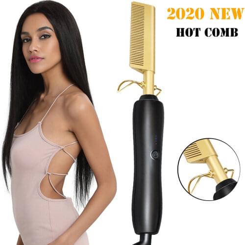 Hot Heating Comb Hair Straightener Flat Irons Straightening Brush Hair Straight Styler Corrugation Curling Iron Hair Curler Comb