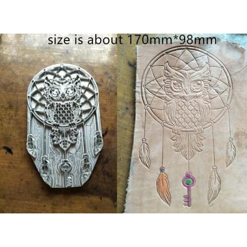 Hand-work unique design leather working tools carving punches stamp craft tools- 3D dreamcatcher owl pattern