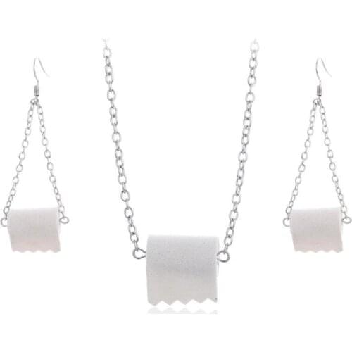 2021 Roll Paper Personality Toilet Paper Roll Funny 3D Tissue Roll Ear Hook Toilet Paperand necklace Toilet