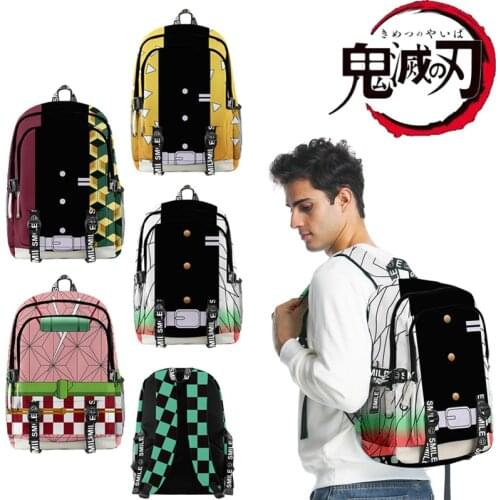 Demon Slayer Kimetsu No Yaiba Backpack Traveling Waterproof Fashion Backpack Students Tomioka Giyuu Notebook Bag Cosplay
