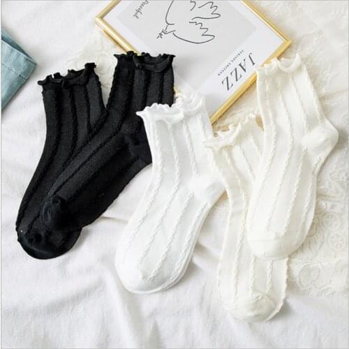 Spring and Summer Thin Tube Socks Female Japanese Jk Trend Solid Color Fungus Breathable Cute Girl Cotton Socks Long Socks