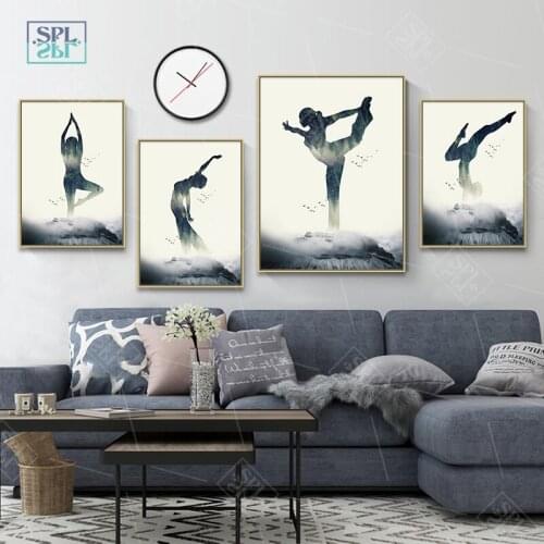 Nordic Home Decoration Canvas Painting Modern Yoga Dancing Girls Posters and Prints Bedroom Decoration Wall Art Picture for Room