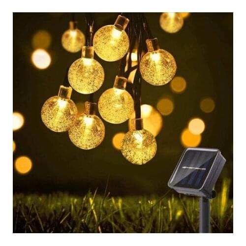 Solar Lamp Crystal Ball LED Fairy String Lights Outdoor Flash Waterproof Fairy For Wedding Garden Decoration Christmas Lights