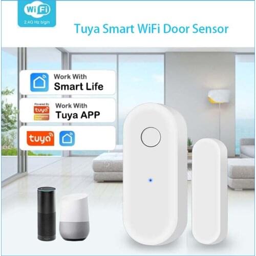 Tuya Smart WiFi Door Sensor Door Window Magnetic Alarm Detector Low Power Easy To Install Smart Life/Tuya App Remote Control