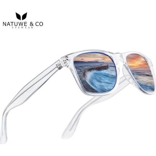 Natuwe&Co Unisex Classic Polarized Sunglasses Men Women - Square UV400 Fashion Holiday Eyewear Matt Black 53mm(NCS004)
