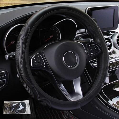 Universal Car Steering Wheel Cover Breathable Anti Slip Leather Steering Covers Suitable 37-38cm Auto Decoration