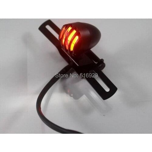 Motorcycle taillight metal brake lights license plate lamp with black bracket for Chopper Sportster Dyna Softail