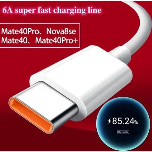 6A USB Type-C charger is suitable for Xiaomi Huawei ultra fast charging Mate40 P40 Pro 66W fast charging cable