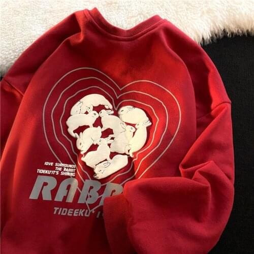 Womens Sweatshirt Fashion 2021 New Autumn Casual Korean Printing Round Neck Sweatshirt All-match Em