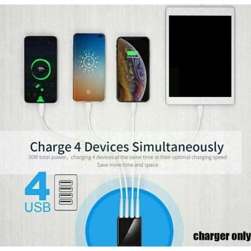 1pcs USB Charger 4 Ports 5.1A Quick Charge Universal Fast X 12 For iPhone Charging Mobile Wall Chargers Phone Tablet Tool X C4L1
