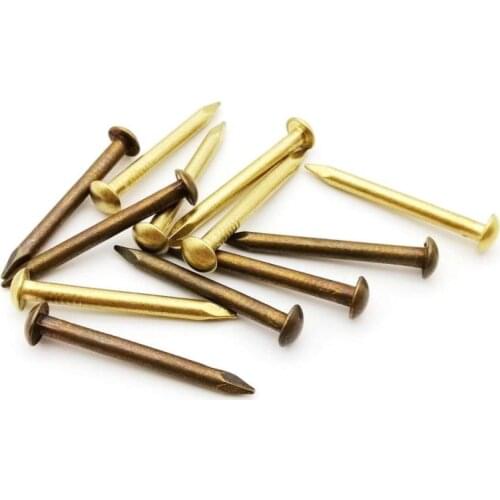 10-100pcs Brass Bronze Pure Copper Small Mini Round Head Nail Diameter=1.2-3mm length= 850mm for Furniture Hinge Drum