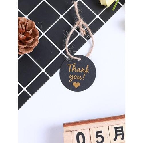 10PCS Black Gold Stamping Paper Gift Tags Thank You FOR YOU Hang Label Christmas Party Box DIY Decor Wedding Favor Handmade