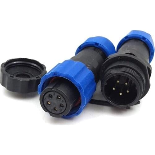 2set Female Plug + Docking Male Socket SP13 5 Pin Outdoor LED industrial Device IP68 waterproof Plastic Connector