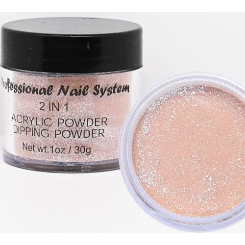 2 IN 1 Acrylic&Dipping Powder Nail Dust Pigment Powder French Dip Nail Glitter Powder Pigment For Manicure Gel Nail Polish FAW53
