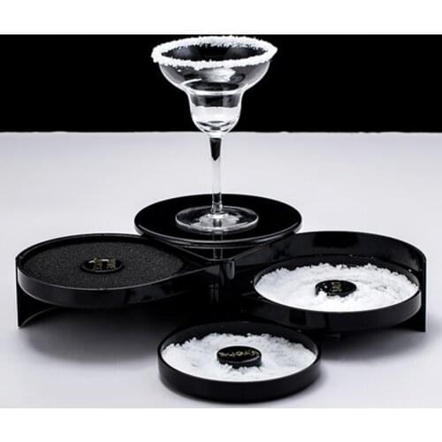3 Tier Bartender PVC Tool Cocktail Accessory Glass Rimmer Rotating Salt Home Practical Bar Lime Juice Sugar Durable