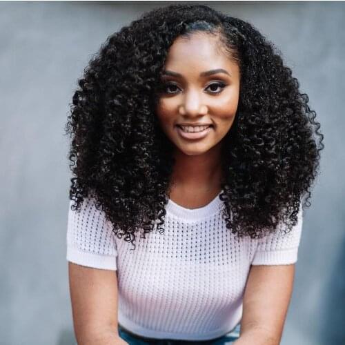 3B 3C Kinky Curly Clip In Human Hair Extensions 100% Natural Hair Clip Ins 120g Brazilian Remy Hair 7Pcs/Set Full Head