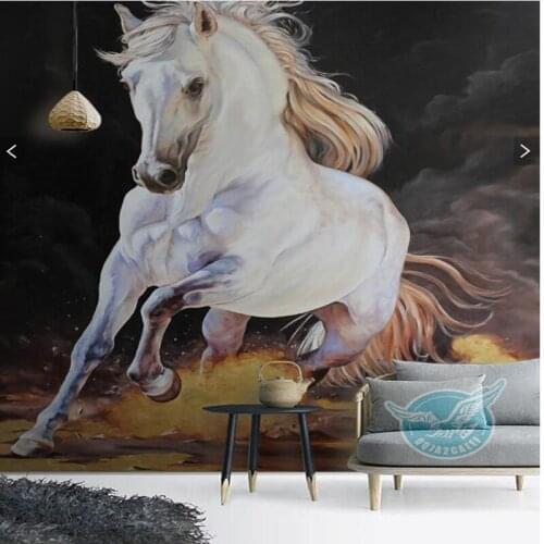 Custom papel de parede 3D, painting white horse murals for living room bedroom TV backdrop wall decoration wallpaper