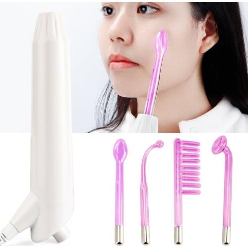 4 In1 Purple Orange Light High Frequency Facial Massager Stick Electrotherapy Machine Reduce Acne&Spots Facial Skin Care Devices