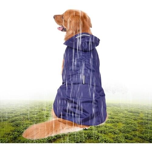 5XL/6XL Reflective Pet Dog Rain Coat Raincoat Rainwear with Leash Hole for Medium Large Dogs Outdoor Summer Pet Supplies