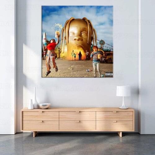 Travis Scott Astroworld 2018 Rap Music Album Cover Art Poster Canvas Painting Posters and Prints Home Decor