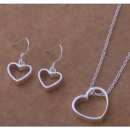 AS136 Hot sterling Jewelry Sets Earring 153 + Necklace 578 /afoaiwva ambajdia silver color