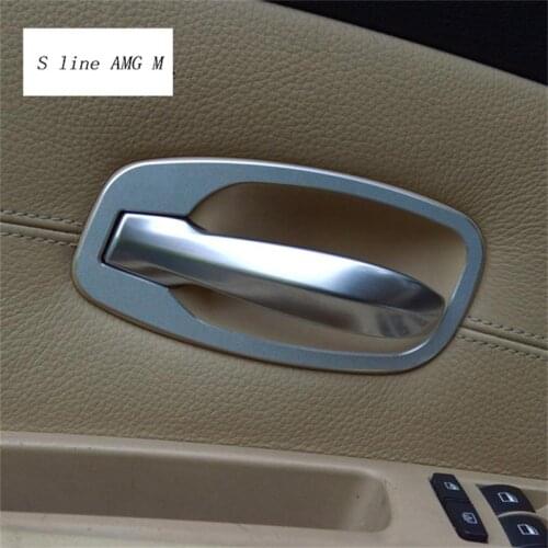 Car styling Interior Door Handle Cover Trim Door Bowl Stickers decoration Strips for BMW e60 5 series 2006-2010 auto accessories