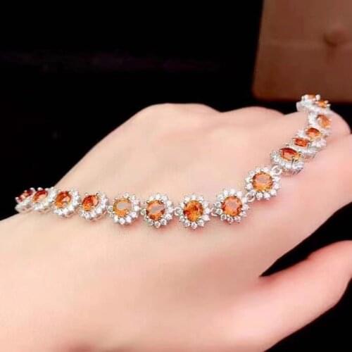 Party Gift Super Good Color Citrine Bracelet 925 Sterling Silver Fine Jewelry Natural And Real Citrine Bracelet