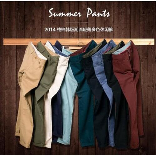 New Brand High Quality Fashion 2017 Slim Straight Men Casual Pants 100% Pure Cotton Man Trousers Plus Size 28-44