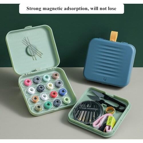 Travel Home Small Magnetic Sewing Box DIY Multi-function Stitch Knitting Tool Accessories Knitting Needles Sewing Tool Craft Kit