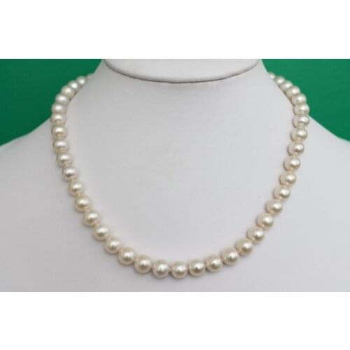 Elegant 8-9mm white pink purple color freshwater pearl necklace