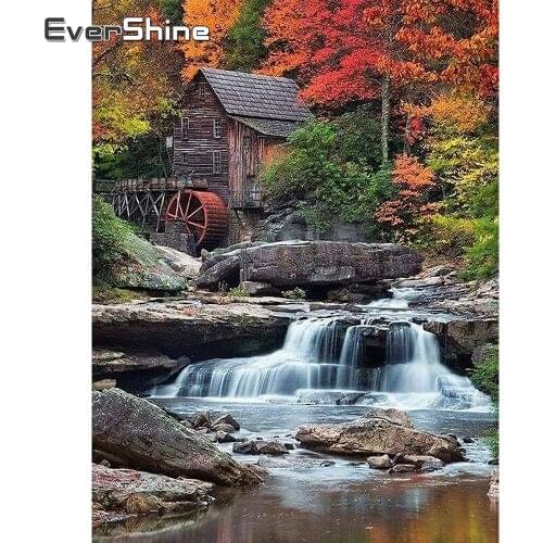 EverShine Diamond Painting 5D House Diamond Embroidery Full Drill Square Landscape Mosaic Rhinestones DIY Decor For Home