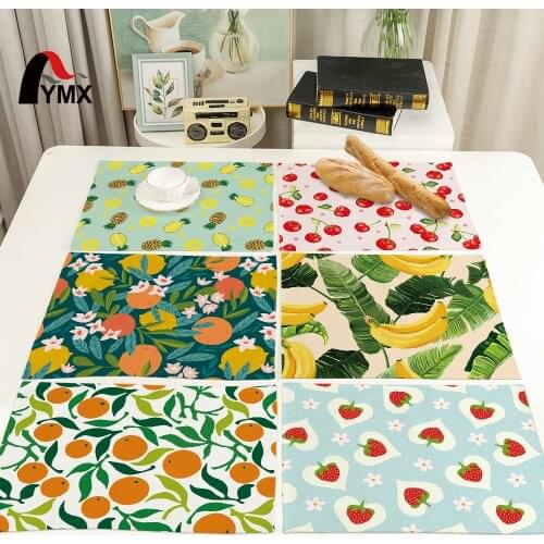 FYMX Summer Fruit Napkins Cherry Strawberry Watermelon Lemon Apple Pineapple Napkin Evening Table Non-slip