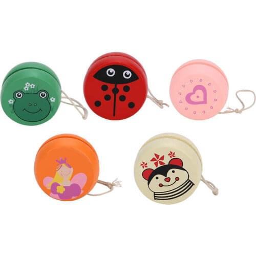 Cute Animal Prints Wooden Yoyo Toys Ladybug Toys Kids Yo-Yo Creative Yo Yo Toys For Children Children Yoyo Ball dropshipping