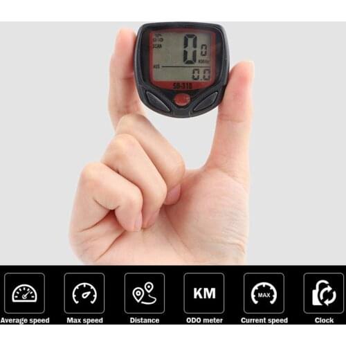 Bike Speedometer, Waterproof Wired Digital Bike Ride Odometer Bicycle Cycling Speed Counter Code Table Bicycle Accessories Black