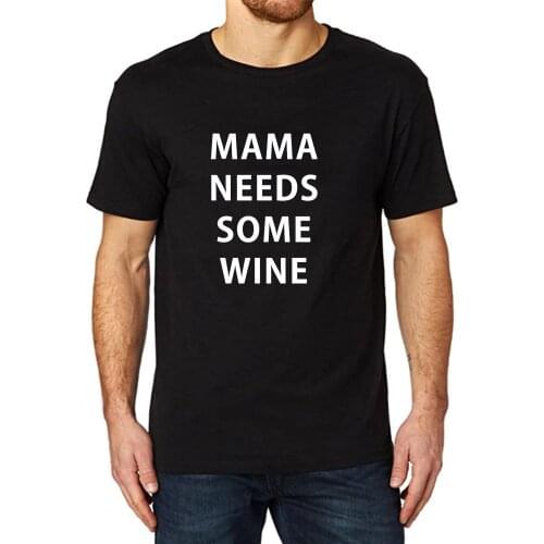 Lyprerazy Mens Mama Needs Some Wine Funny Printed T-Shirt
