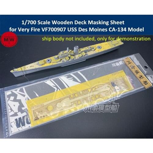 1/700 Scale Wooden Deck Masking Sheet for Very Fire VF700907 USS Des Moines CA-134 Model Ship CY700086