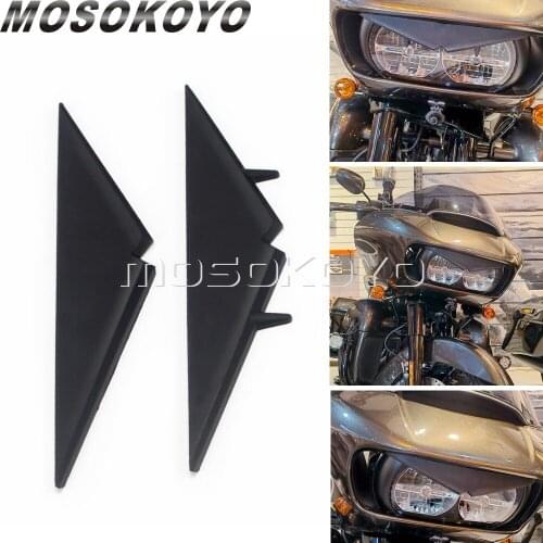 Motorcycle Headlamp Eyebrow Eyelid Sticker Headlight Upper Tip Trim Cover Visor Accent For Harley CVO Road Glide FLTRX 2015-2021
