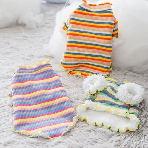New Stripe Warm Dog Clothes Puppy Pet Cat Clothes Sweater Jacket Coat Winter Fashion Soft for Small Dogs Chihuahua Pet Supplies