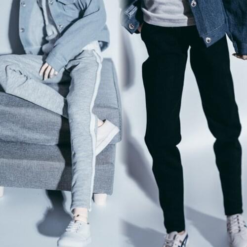 NEW 1/3 1/4 MSD BOY BJD Doll Clothes black/ gray Motion Side side Pencil Pants