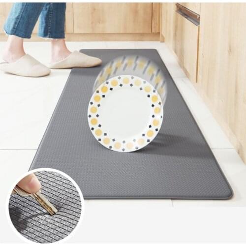 2021 New Anti Fatigue Kitchen Mat Diamond Weave Non-Skid Faux Leather Waterproof Rugs