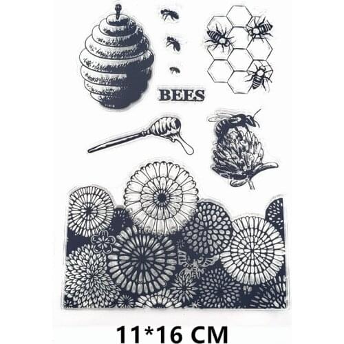2021 New Sunflower Hive Clear Stamps DIY Scrapbooking Craft Supplies Rubber Silicon Seals Card Album Hobby ink pad Stamping