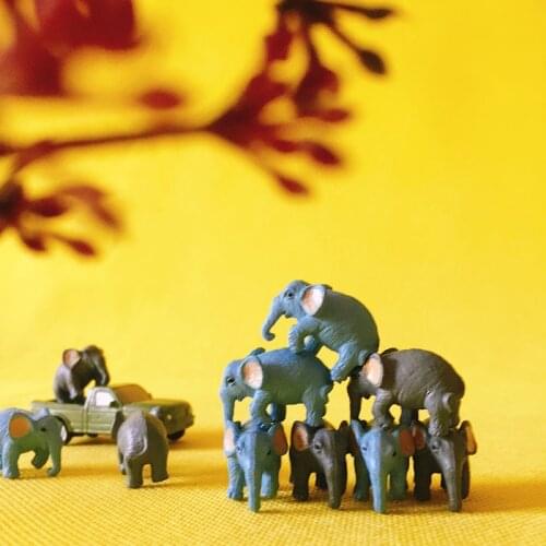 Wholesale~10 Pcs/ miniatures animals/elephants/cute/fairy garden/doll house/terrarium/gnome/figurine/home desktop decor/diyc010