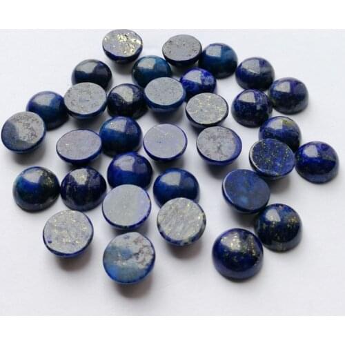 Wholesale Nature Lapis Lazuli Stone Beads 10x10mm round CAB Cabochon loose beads size 50pcs/Lot Free shipping