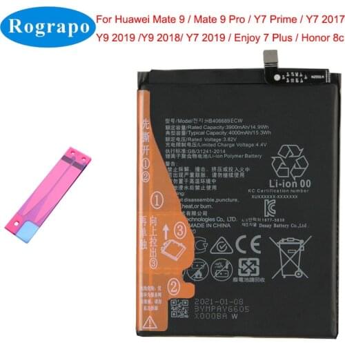 Original 4000mAh HB406689ECW Mobile Phone Battery For Huawei Y9 Y7 Prime 2017 2018 2019 Mate 9 Pro / Honor 8C STK-L21 L22 LX3