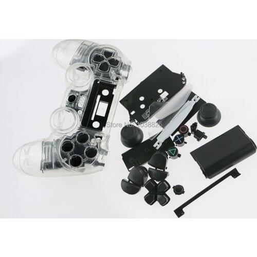 Full sets Wireless Game Controller Gamepad Shell Case Transparent Cover +Button Tool For PS4 10pcs/lot