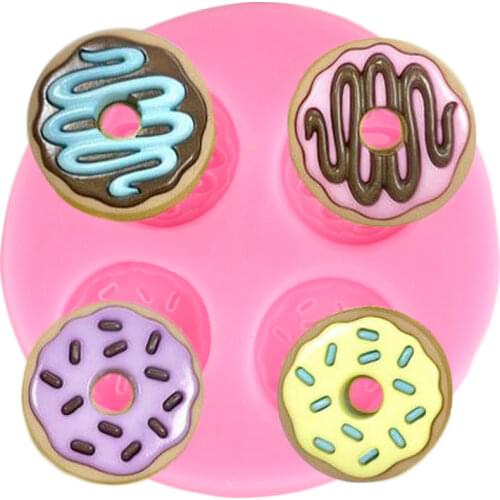 Donut Cabochon Silicone Mold DIY Wedding Cupcake Topper Fondant Cake Decorating Tools Chocolate Gumpaste Candy Clay Molud